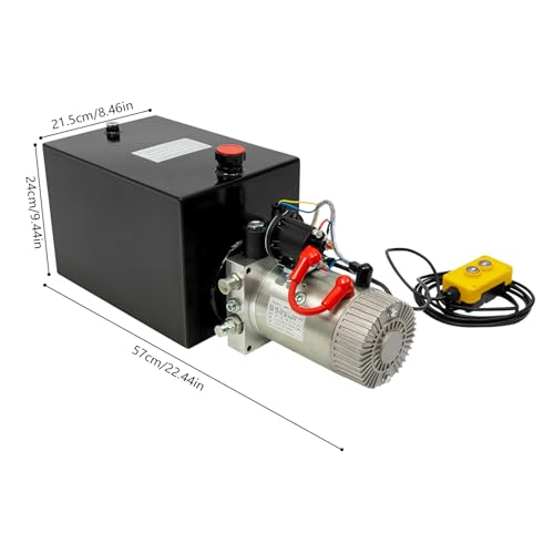 Hydraulic Pump, 15 Quart Hydraulic Pump Single Acting Hydraulic Power Unit, Hydraulic Pump w/Wired Handle for Trailer Truck Car Lifting