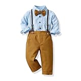 Gajaous Baby Jungen Taufanzug Gentleman Bekleidungssets Kleinkind Jungen Langarm Krawatte Hochzeit Anzug für Frühling Herbst