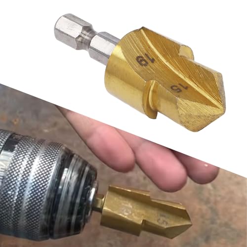 Broca escalonada para tubería PPR de 15–19 mm, con vástago hexagonal de 1/4 pulgada, para expansión y apertura de orificios miniatura 2