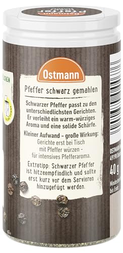 Ostmann Pfeffer schwarz gemahlen, 40 g (Verpackungsdesign kann abweichen) (Packung mit 2)