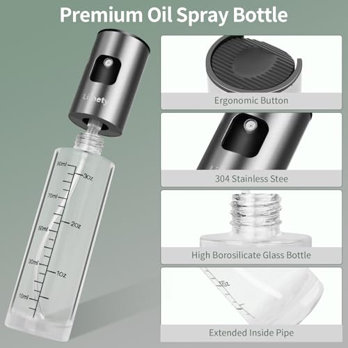 Oil Spray Bottle 2 Pack, 100ml Olive Oil Sprayer for Cooking Air Fryer, Kitchen, Glass Oil Dispenser Leakproof with Large Funnel - Image 6