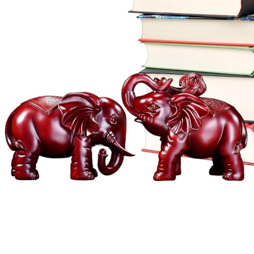Figurine éléphant bois rustique et statuette artisanale maison
