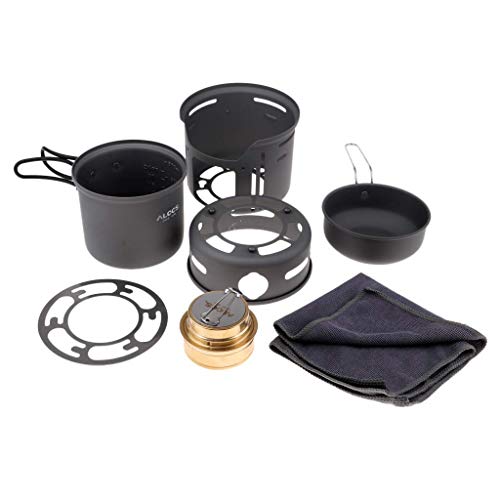 Réchaud à alcool compact avec casserole emboîtable pour cuisine de camping - 5