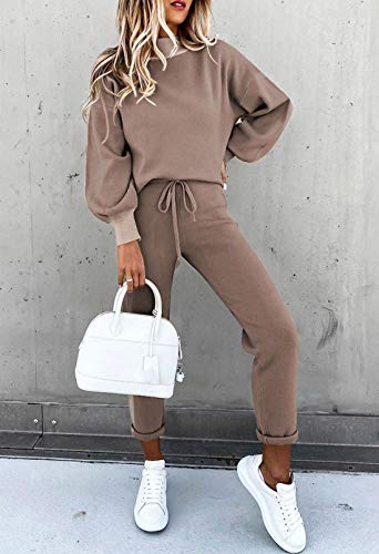 Women Long Sleeve Tracksuit Tops And Pants Set Sweatsuit Striped 2 Piece Outfit S #TOP3