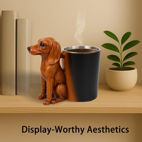 YIHDEB Basset Hound Animal Mug, Cup With Ergonomic Handle; 3D Animal Detail And Dog-Shaped Design, Cute Dog Themed Drinkware For Daily Coffee And Tea Use.Gifts for Dogs Owners.