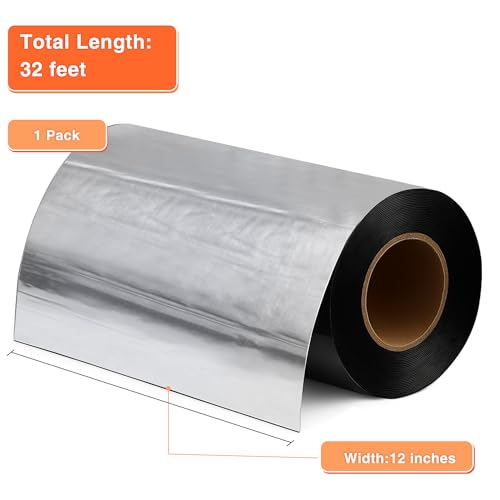 Maasechs 12 Inches x 32 Feet Asphalt Patch Window Flashing Tape Weatherproof Sealing Membrane Sealant Self Adhesive SBS Modified Bitumen Flashing Patch Asphalt Membrane for Roof Window Driveway Repair