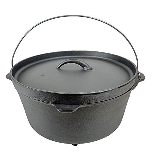 Cuisiland 20Qt Dia 17-Inch Huge Pre-Seasoned Cast Iron Dutch Oven With 3 Legs #TOP1