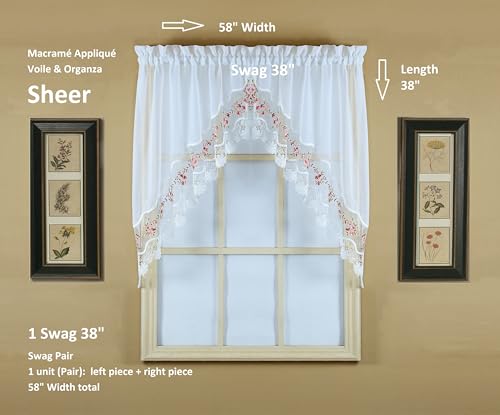 Todays-Curtain-Vintage-Macrame-Organza-Swag-38-WhiteRose-58-W-x-38-L Todays Curtain Vintage Macrame Organza Swag 38 WhiteRose 58 W x 38 L