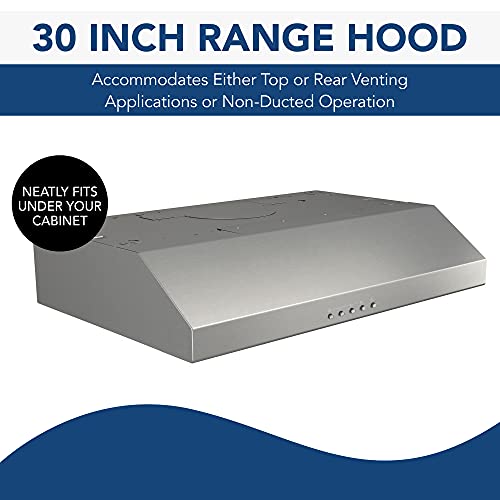 Broan-NuTone BCSQ130SS Three-Speed Glacier Under-Cabinet Range Hood with LED Lights ADA Capable & TOSHIBA EM131A5C-SS Countertop Microwave Oven