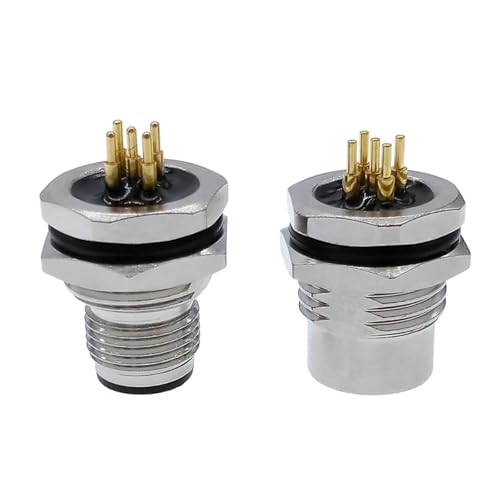 Conector M12 macho de 4 pines con rosca frontal para panel de sensor PCB 3