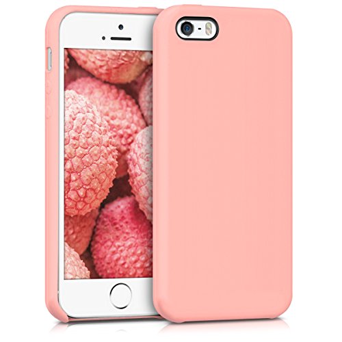 kwmobile Funda Compatible con Apple iPhone SE (1.Gen 2016) / 5 / 5S - Carcasa de TPU para móvil - Cover Trasero en Rosa Oro Mate