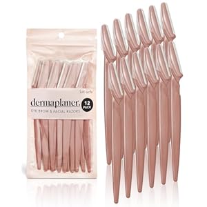 Kitsch Dermaplane Razor for Women Face – Face Razors for Women & Men, Eyebrow Trimmer & Face Shaver – Exfoliating Facial Razor & Skin Care Tool for Smoother Skin – Terracotta, 12 pcs