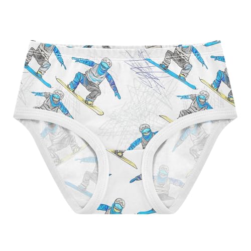 Joisal Snowboarders Winter Blue White Panties Little Girl Toddler Girls Underwear Cotton Pattern Underpants Briefs 2t
