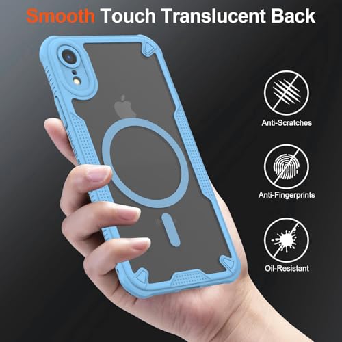 Coque de protection iPhone XR MagSafe bleue mate haute finition