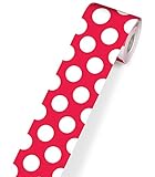 Schoolgirl Style Straight Polka Dot Bulletin Board Border—Rolled Red and White Dotted Paper for...