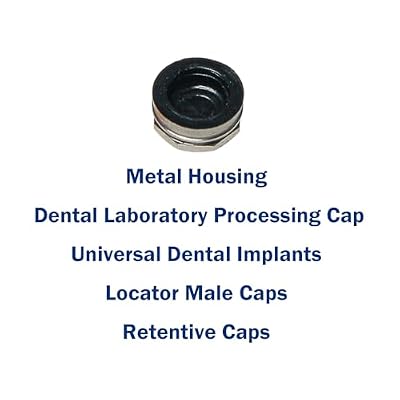 Locator Universal Overdenture Retention Male Caps Metal Housing Kit