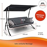 Elegance Smart Hollywoodschaukel grau 3-Sitzer - 7