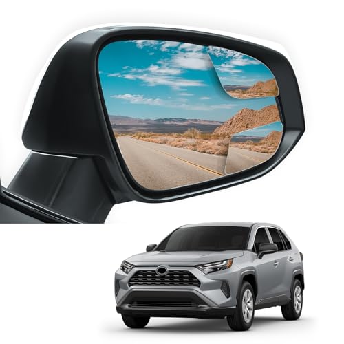 RVgolf 4PCS Blind Spot Mirrors for 2013-2025 Toyota RAV4, 2014-2024 4runner, 2016-2025 Tacoma, HD Glass Frameless Convex Rear View Mirrors, Wide Angle Adjustable Stick for Side Mirror