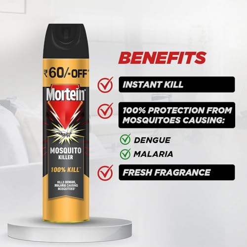 Image of Mortein Insta5 Mosquito Repellent Liquid Refill - 45ml x 6 (Buy 4 Get 2 Free) & Mortein Flying Insect Killer-Mosquito & Fly Killer Spray, 625 ml| 100% Protection against Dengue Mosquitoes