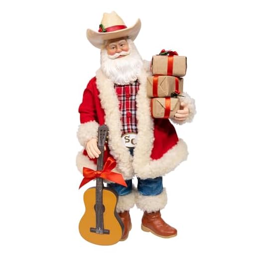 Kurt Adler 11" Fabriché™ Western Santa with Guitar