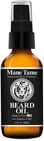 MANE TAME Beard Oil - Made with Certified Organic Hemp Oil - No Fuss Pump 2oz Bottle - Softens Your Beard and Stops Itching - Great Beard Oil and Conditioner For Men