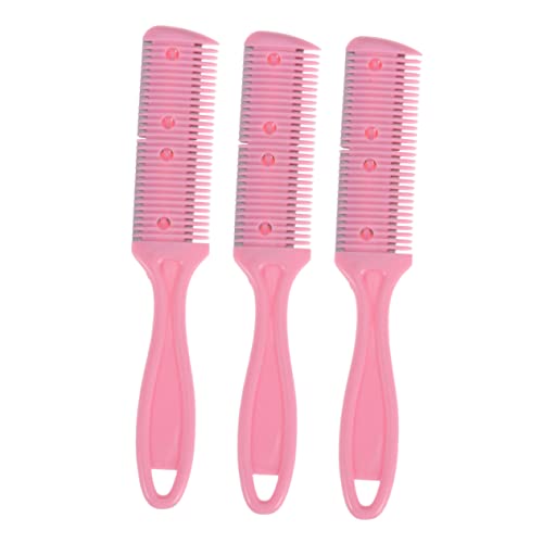 Angoily Hair Parting Comb Double-sided Haircut Scissors Stainless Steel Hair Combs for Styling