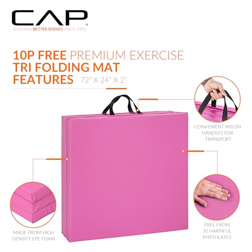 image for CAP Barbell Folding Exercise Mat – Durable, Anti-Tear, Thick Padding