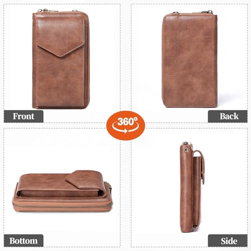 Image of SENDEFN Small Crossbody Cell Phone Purse for Women Leather Cellphone Bags Wallet Purses with Multi Card Slots