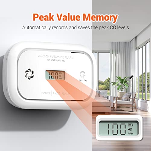 Jemay Carbon Monoxide Detector Alarm, Co Detector With Digital Lcd Display, Replaceable Battery Carbon Monoxide Detectors For Home And Depot, 3 Led Lights Carbon Monoxide Alarm, 1-Pack #TOP5