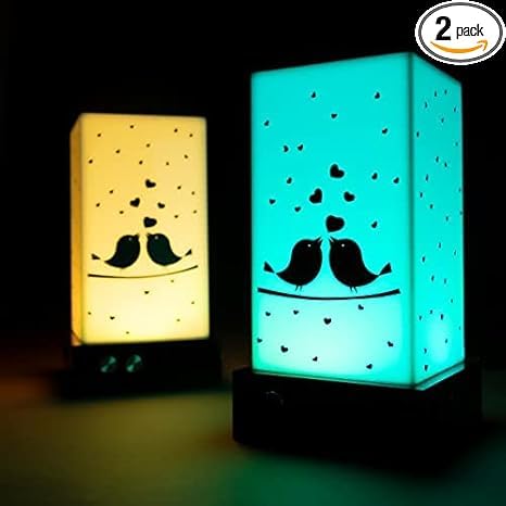 ZOCI VOCI Telepathy® Friendship Lamp® – Long Distance Touch Lamp - Wi-Fi Lights for Long Distance Relationships, Family & Friends staying apart (Love Birds)