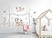 Wandtattoo Waldtiere I Blätter Reh Kaninchen Vogel Wald Kinderbilder Junge Kinderzimmer Mädchen Aufkleber Osomhome os3670 (250x150cm)