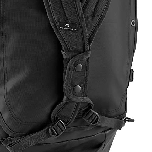 Eagle Creek Cargo Hauler Duffel Bag 40L, Split Bagpack, Foldable Travel Bag, Weather and Abrasion Resistant TPU Fabric, Travel Luggage, Jet Black, S