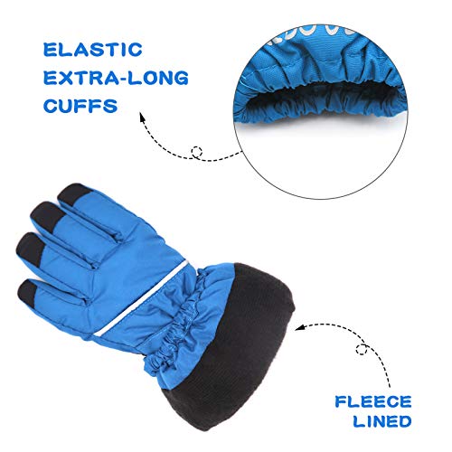 Image of BAVST Kids Winter Glove Boys Girls Snow Ski Waterproof Gloves for Teens Fleece Lining Warm Mittens Outdoor