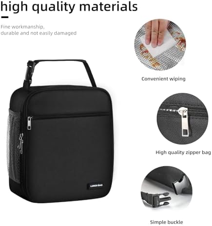 Lovoeo Lunch box Lunch bag for men women Insulated Lunchbox Lunch bags for Work Picnic Travel (Black) - View 8