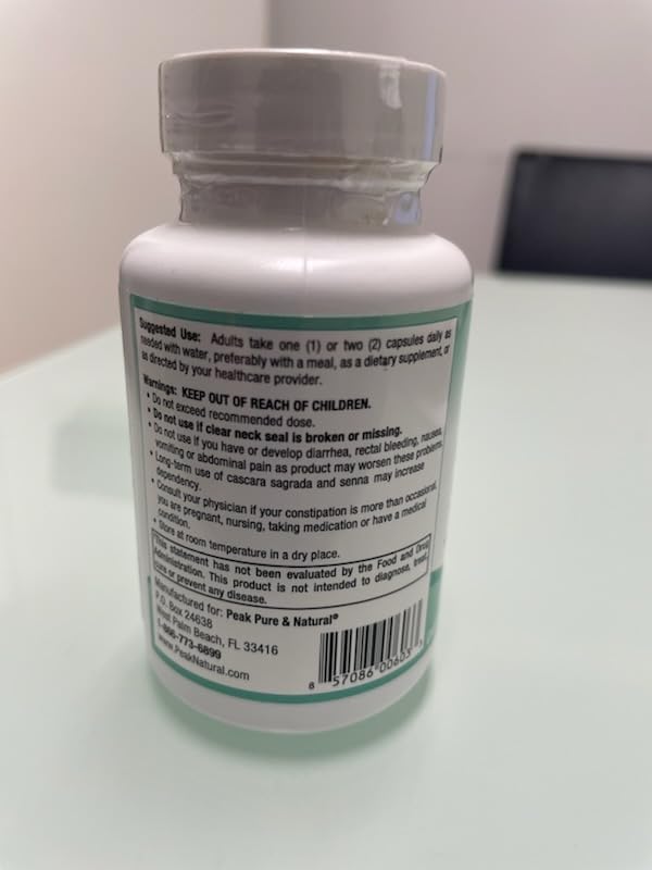 Peak Pure & Natural Colon Support - Colon Cleanse and Detox Supplement for Digestive Health - Gut Health Support with Inulin and Senna Leaf Extracts - with Fiber, Prebiotics, and Probiotics - 1 Pack - Image 7