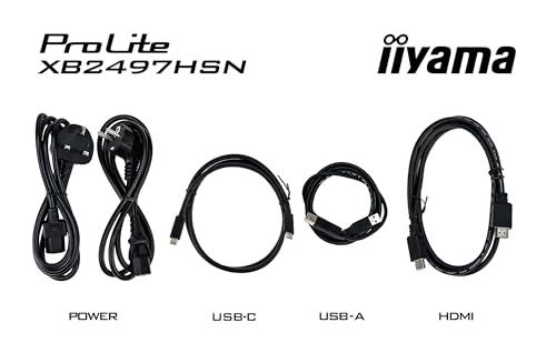 Ecran iiyama XB2497HSN-B1, 23,8" Slim, IPS, 1920x1080 @100Hz, 1ms. 350cd, HDMI, DP,USB-C, USB-C Dock, USB HUB (2x3.0; 2xC 7,5W), RJ45, Haut-parleurs,Pied réglable, TCO, i-Style Colour, Garantie 5