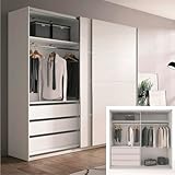 HABITMOBEL Armario Ropero con Gran cajonera Interior de 72cm Ancho, Medidas: 150 cm (Ancho) x 200 cm (Alto) x 60 cm