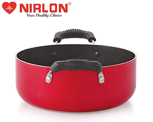 Image of Nirlon Non Stick Aluminium Gas Compatible Casserole /Biryani Pot /Rice Pot, 24cm - 3.1 LTR (Nonstick PFOA Free, Non-Toxic, Food Grade Quality)(26 mm Classic CS14)