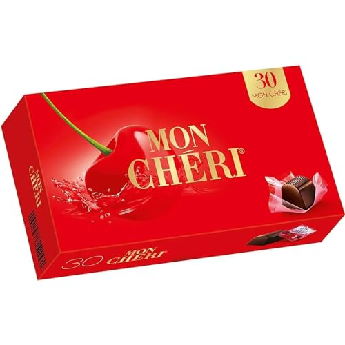 Ferrero Mon Cheri Cherry Chocolate Pralines 30 pieces 315 g / 11.11 oz Moncheri Red Party ITALIAN Version Gift Box ITALY IMPORTED