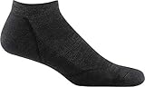 Darn Tough Men's Light Hiker No Show Lightweight with Cushion - Large Black Merino Wool Socks for Hiking
