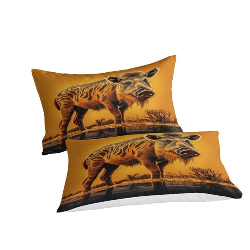 Housse de couette pour lit super king size Warthog en microfibre douce