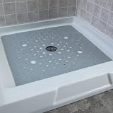 SlipX Solutions Accu-Fit Square Shower Mat, Extra Large 27"x27", Non-Slip Stall Mat for Elderly & Ki