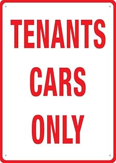 Tenants Cars Only Warning Metal Sign Tin Signs Aluminum Plaque for Outdoors Use Yard Farm Fence Home Wall Decor 8x12inch