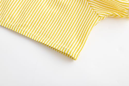 LIZENS Two-Pieces Girls Swimsuit Puff Sleeve Beach Bathing Suit Stripe Bikini Sets4