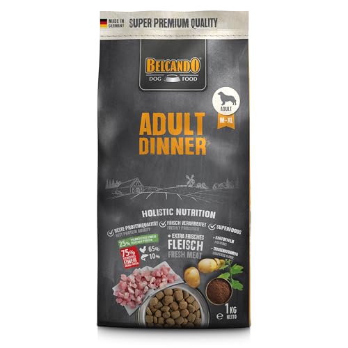 Belcando Adult Dinner Hundefutter | Trockenfutter für Hunde | Alleinfuttermittel für ausgewachsene Hunde Aller Rassen ab 1 Jahr (1 kg neu)