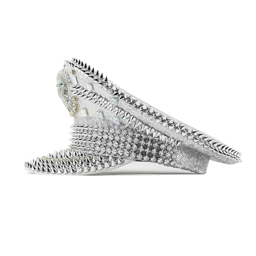 Chapeau à paillettes et strass motif lions pour fêtes et voyage