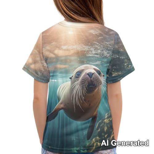 Image of Xhuibop Kids T Shirts for Boys Size 3-16 Girls Short Sleeve Sportswear Active Tops