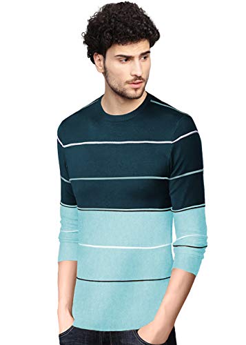 Image of EYEBOGLER Men's Regular Fit Striped Round Neck T-Shirt