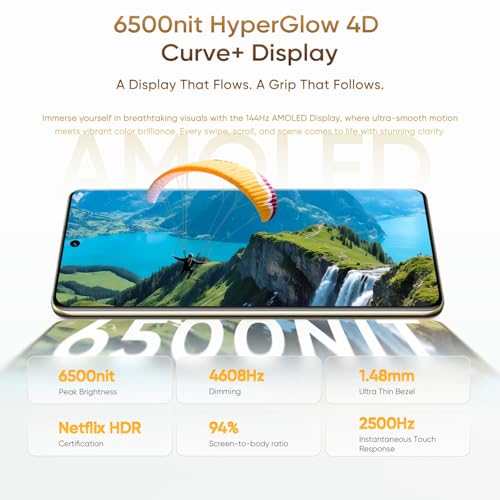 Image of realme 16 Pro+ 5G Smartphone 8+256GB, 144Hz AMOLED Display, 7000mAh Battery, 80W SuperVOOC, 200MP Periscope Primary Camera 50MP Front Camera, Snapdragon 7 Gen 4, IP69, Gold