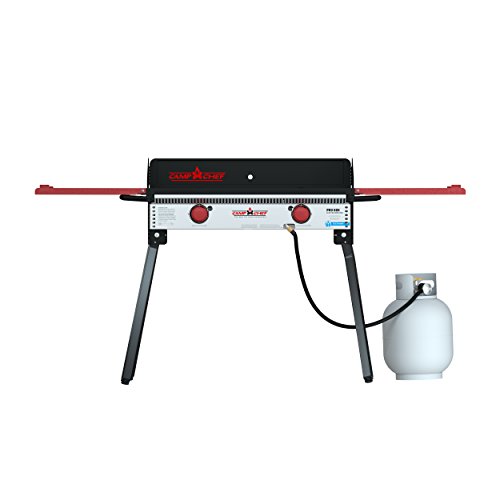 Camp Chef PRO60X Two Burner Stove, 30,000 BTU/Hr. Cast Aluminum Burners, Cooking Dimensions: 14 in. x 32 in